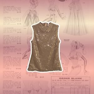 Sequin tan glitter top this